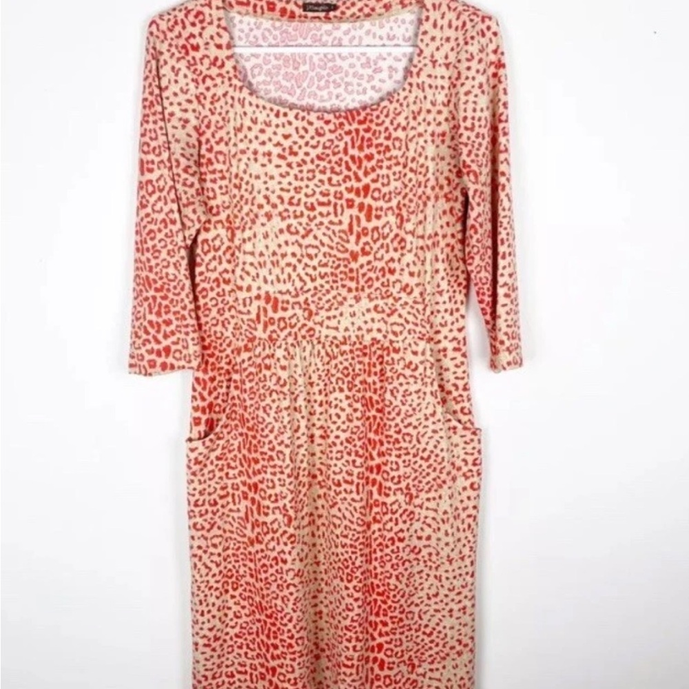 J. McLaughlin Pink Sheath Dress with Cuffed 3/4 Sleeves